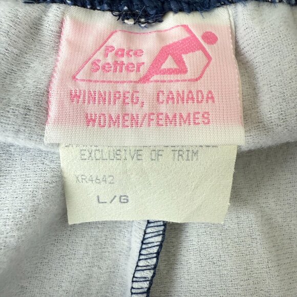 Pace Setter Vtg Polar Bear Zip-Leg Track Pants Women’s Large Blue Nylon Canada - Picture 3 of 12